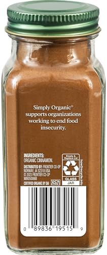 Simply Organic Ceylon Ground Cinnamon, 2.08 Ounce, Non-GMO Organic Cinnamon Powder