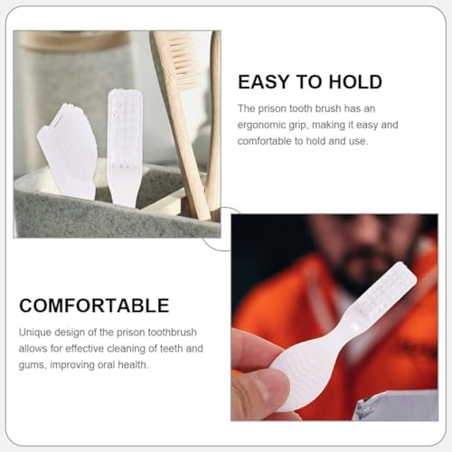 Didiseaon 20pcs Soft Bristle Prison Toothbrushes with Short Handles for Oral Cleaning, Mini Portable Manual Toothbrushes Suitable for Detention and Psychiatric Care