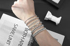 XIANNVXI 6pcs Stainless Steel Bracelets for Men Women Silver/Gold/Black Cuban Link Rope Paperclip Chain Bracelets Set 6.5/7/7.5/8.3/9 Inches Metal Bracelet Mens Fashion Accessories Jewelry Set