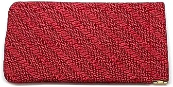 Calabria Squeeze Top Eyeglass Case Soft Faux Leather Red 3 Pack Women Braided Pattern Cute Eye Glasses Holder Sunglass Pouch