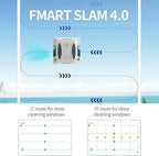 FMART W6 Window Cleaner Robot Double-Sided Spray Water, 3800Pa Strong Suction Smart Window Cleaning Robot, APP&Remote Control Robot Suitable for Outdoor/Indoor High Rise Windows