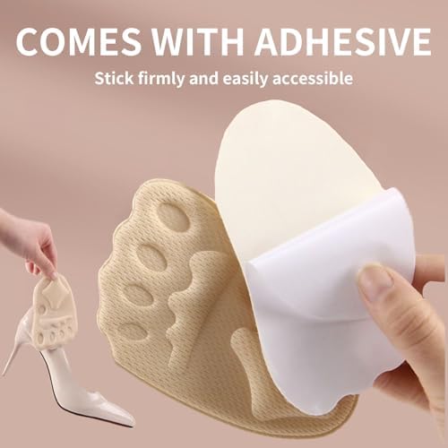 Metatarsal Pads Women, 4 Pairs Ball of Foot Cushions for Women, Non Slip Heel Grips Liners, High Heel Inserts for Women, Shoe Pads Inserts, Shoe Gummies for Heels, Foot Pads for Balls of Feet