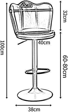 Bar Stool Bar Stool Swivel Stools Modern Rotating Dining Chair with Backrest Sponge Cushion Practical Pedal Barstool, Adjustable Handle 60-80cmr:Yellow Every Family