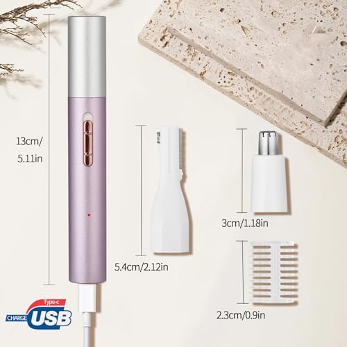2026 Rechargeable Nose and Ear Hair Trimmer for Women Men – Painless Facial and Eyebrow Hair Remover, Dual-Edge Blades, IPX7 Waterproof, Compact and Portable Electric Clipper