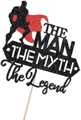 The Man The Myth The Legend Cake Topper,Legend Retirement Party Decor，Super Dad Happy Birthday Theme Father's Day Party Decorations