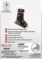 MUELLER Sports Medicine 4-Way Stretch Ankle Support Sleeve, Ankle Pain Relief Support for Men and Women, Ideal for Sprains, Strains, Arthritis, Black, Large/X-Large