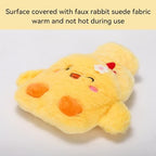 Duck Rubber Hot Water Bottle with Soft Removable Knit Outer Lid, Super Quality Classic Rubber Hot and Cold Water Bottle with Cute Image Hand Feet Warmer and Shoulder Pain Relief