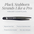 Tweezer Guru Tweezers for Women Facial Hair & Men – Precision Slant-Pointed Eyebrow Tweezer for Ingrown Hair, Blackhead & Splinter Removal (Black)