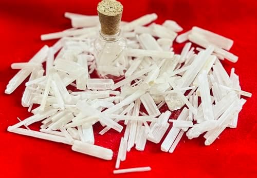 Indian Consigners Natural Crushed Polished Tumbled Gem Stone Chips, Decoration & Healing Crystals (Selenite)
