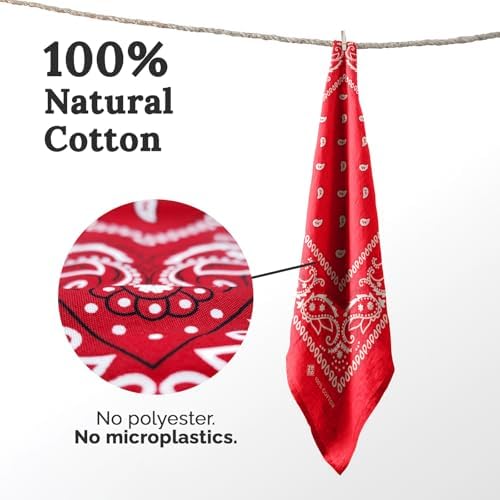 ZENO 100% Cotton & Natural Fibers Bandana Scarf - Soft, Durable, Machine Washable – Unisex for Men & Women