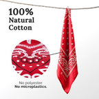 ZENO 100% Cotton & Natural Fibers Bandana Scarf - Soft, Durable, Machine Washable – Unisex for Men & Women