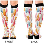 YETTASBIN Starfish Seashell Compression Socks for Women Men, Circulation Knee High Stockings for Running Cycling Medical