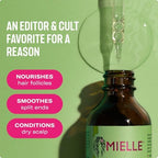 Mielle Organics Rosemary & Mint Hair Oil - Strengthening Biotin Oil Infused Frizzy & Damaged Hair Care - Split Ends & Dry Scalp Treatment to Support Longer, Healthier Strands, 2 Ounce
