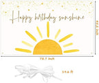 Boho Sun Happy Birthday Sunshine Backdrop Banner First Trip Around the Sun Wall Hanging Decor Muted Sunrise Theme Birthday Party Photography Background Decoration Supplies for Boys Girls