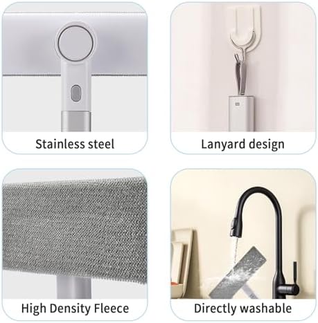 Window Screen Cleaner 2 in 1，mesh Screen Cleaner Brush Washing Equipment，Cleaning Tools for Porch Screens and Pet Hair Cleaner ，Wet and Dry Dual-Use Window Sill Cleaner Tool