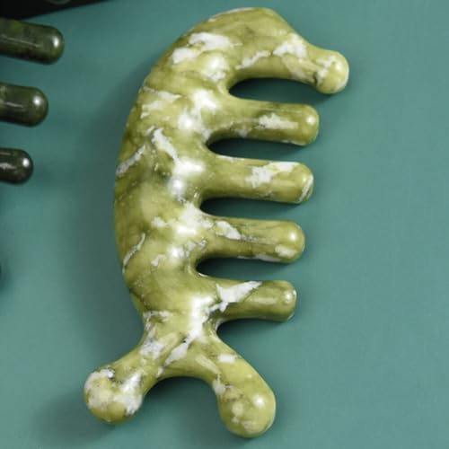 Scalp Massager Jade Craft Massage Comb Acupoint Massager Wide Tooth Jade Combs