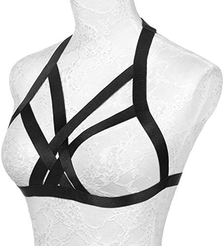 Womens Bra Elastic Cupless Cage Bra Strappy Hollow Out Bra