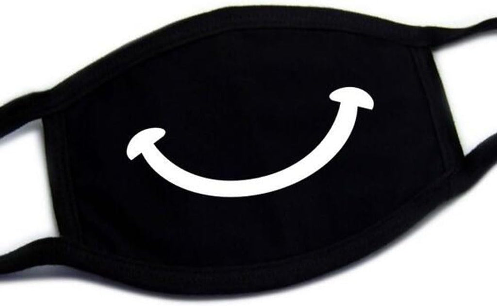 2 Pack Outdoor Protective Cartoon Funny Teeth Cotton Face Mouth Mask Suitable for Adults (2, Black14)