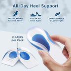 Heel Cushions for Heel Pain Relief (4 Pack) - Gel Heel Cushion Inserts, Gel Heel Cups Heel Pain Relief, Heel Pads Shoes, Heel Support Heel Inserts Men Women Plantar Fasciitis Heel Cup Heel Spur