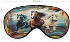 A Pattern with Horses As A Background Sleep Mask Eye Mask for Sleeping Breathable Blackout Sleeping Masks with Adjustable Strap Soft Eye Cover Comfortable Blindfold Eyeshade for Night Sleeping Travel