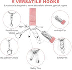 Zipper Helper Pull for Dresses 2 Pack Zipper Puller Helper with 5 Different Types Hooks Dress Zipper Pull Helper Assistant for Elderly and Pregnant Women(Pink)