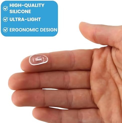 Premium Grade “D” Shaped Push in Silicone Nose Pads | 15 mm / 0.6 '' |3 Pairs| 3 Right Pads & 3 Left Pads |Nosepads for Glasses Spectacles & Eyeglasses, |By Sports World Vision