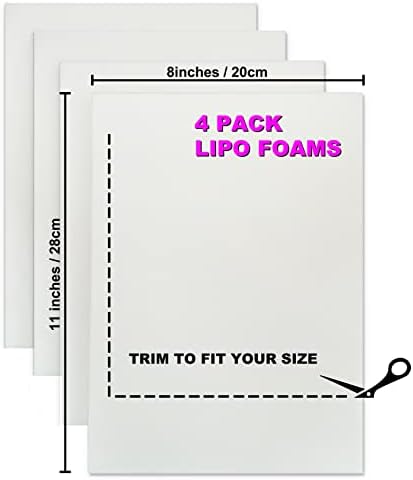 4 Pack Lipo Foam Pads Post Surgery 8"X11", Ab Board Foam Liposuction Recovery, Compression Foam Boards for Tummy, Arms, Thighs, Multi-Purpose Lipo Foam Sheets