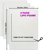 4 Pack Lipo Foam Pads Post Surgery 8"X11", Ab Board Foam Liposuction Recovery, Compression Foam Boards for Tummy, Arms, Thighs, Multi-Purpose Lipo Foam Sheets