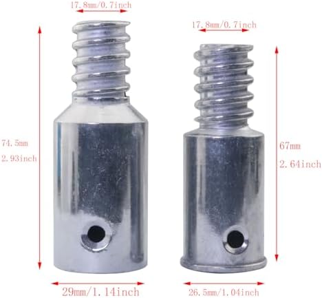 2PCS 1 in & 7/8 in Threaded Tip Replacement Ultra Threaded Tip Repair Kit Pole Handle Replacement Extension Pole Adapter Tips for Extension Poles Repairing