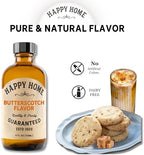 Happy Home Butterscotch Flavor Extract, Gluten-Free, Dairy-Free, Nut-Free, Kosher, 4 fl oz