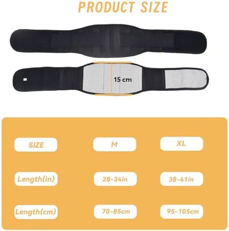 haozaikeji Self Heating Waist Belt Heated Waist Support Belt Adjustable Lumbar Brace Lower Back Support for Women Men Pain Relief