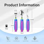 3 Pcs Adaptive Utensils for Disability, 360°Gadgets Swivel Fork Spoon with Adjustable Silicone Strap for Weak Hand Grip & Handicapped & Parkinsons Travel Eating Utensils for Disabled, Elderly