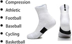 3 Pack Compression Basketball Socks Performance Cushioned Athletic Crew Sports Running Cycling Sock