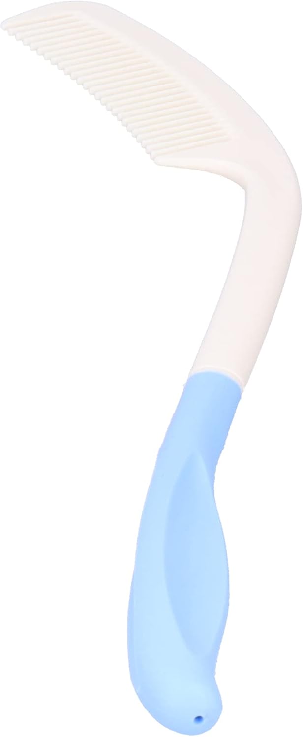 Elderly Comb, Ergonomic Design Long Handle Comb ABS Comb Tooth for Hand Disabled People
