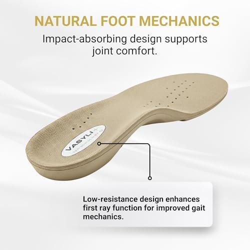 Vasyli Dananberg 1st Ray Orthotic Insole, Full-Length Shoe Insert for Men & Women, Removable Forefoot Plugs, Heat Moldable, Tri-Planar Motion Control, Medium Size