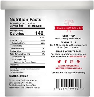 Miss Jones Baking Organic Buttercream Frosting, Perfect for Icing and Decorating, Vegan-Friendly: Vanilla (Pack of 1)