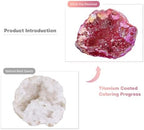mookaitedecor Angel Aura Quartz Geode Stone Titanium Coated Natural Rock Crystal Cluster Specimen for Reiki Healing Meditation Home Decor 10-35g, Red
