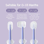 PandaEar 3 Pack Silicone Toddler Toothbrushes 0 to 18 Months, Baby Tongue Cleaner + U-Shaped ToothScrubber + First Toothbrush Teething, Gum Oral Cleaner