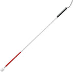 Blind Cane, Folding Reflective Red Cane 43.3in, Non-Slip Aluminum Walking Stick for Blind People, Visually Impaired and Disabled