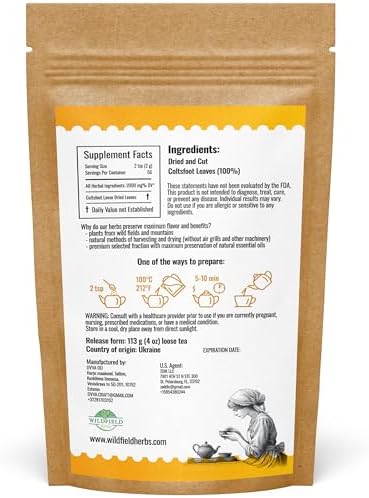 4 oz. Coltsfoot Herb Leaf Tea (Tussilago Farfara) - 113g Coltsfoot Leaf Herb Tea Uñ De Caballo