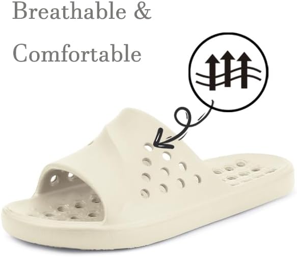 Gaatpot Shower Shoes for Womens Mens Massage Pool Slides with Arch Support Quick Drying Beach Slippers Summer Non Slip Bathroom Indoor Outdoor House Sandals with Drain Holes