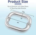 6'' C-Shaped Glass Shower Door Handle Back to Back Fits 1/4" to 1/2" Thickness Glass Shower Handle Replacement Shower Door Replacement Parts 304 Stainless Steel
