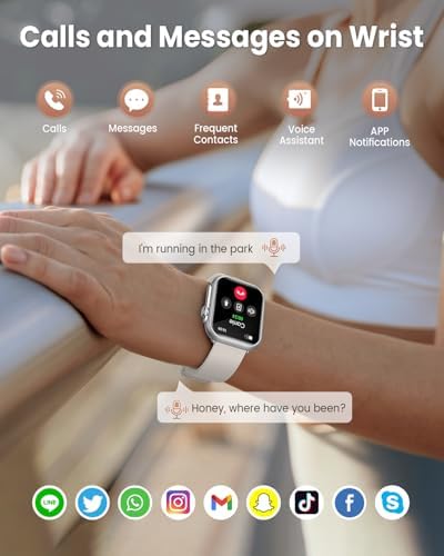 1.83" HD Smart Watch, 30 Days Battery Life, Sleep/Heart Rate/SpO2/Blood Pressure Monitor, Calls/Messages/Notifications, 5ATM 110+ Sports Modes Fitness Tracker Watch, for Women & Men/ Android & iPhone