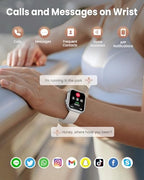 1.83" HD Smart Watch, 30 Days Battery Life, Sleep/Heart Rate/SpO2/Blood Pressure Monitor, Calls/Messages/Notifications, 5ATM 110+ Sports Modes Fitness Tracker Watch, for Women & Men/ Android & iPhone
