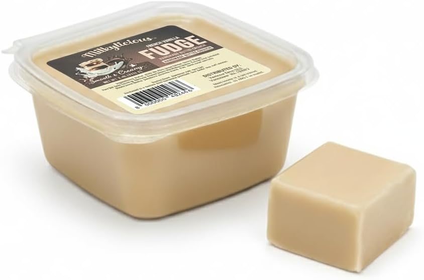 Milkylicious Old Fashioned Handmade Smooth Creamy Fudge - Vanilla (1/4 Pound) | Kettle Cooked & Individually Wrapped in USA in Small Batches for a Rich Delicious Taste