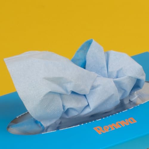Renova Red Label Blue Facial Tissues - 80 Tissues - [Pack of 8]