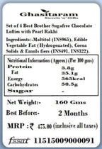 Ghasitaram Gifts Rakhi Gifts for Brothers Set of 4 Best Brother Sugafree Chocolate Lollies with Pearl Rakhi