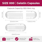 Empty Gelatin Capsules Size 000 - (100 Count) DIY Gelatin Capsule Filling - Caps with 2 Micro Lab Spoons for Capsule Filling