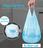 4 GALLON Bathroom Trash Bags, 5 Rolls/100 Counts Small HANDLES Garbage Bags for Office, Kitchen,Bedroom Waste Bin,Colorful Portable Strong Rubbish Bags (Light blue 100Counts)