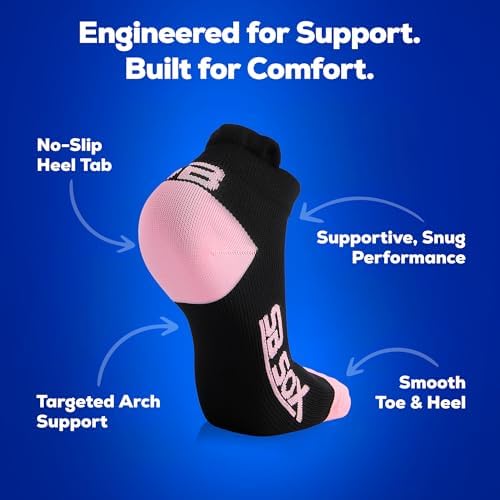 SB SOX 2-Pair Compression Socks for Men and Women (15-20mmHg) – Low Cut Running Athletic Socks for All-Day Wear